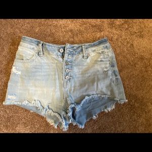 high waisted denim shorts